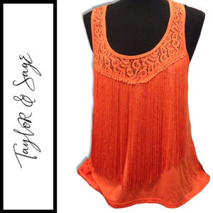Orange fringed tank 